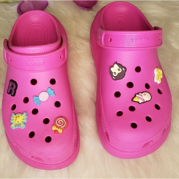 Croc's Women's 10 Pink Classic Crush Bae Platform Clog Slides Slip On  NWT - Picture 1 of 16